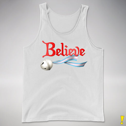 Believe Transgender Pride Jingle Bell Premium Tank Top - White
